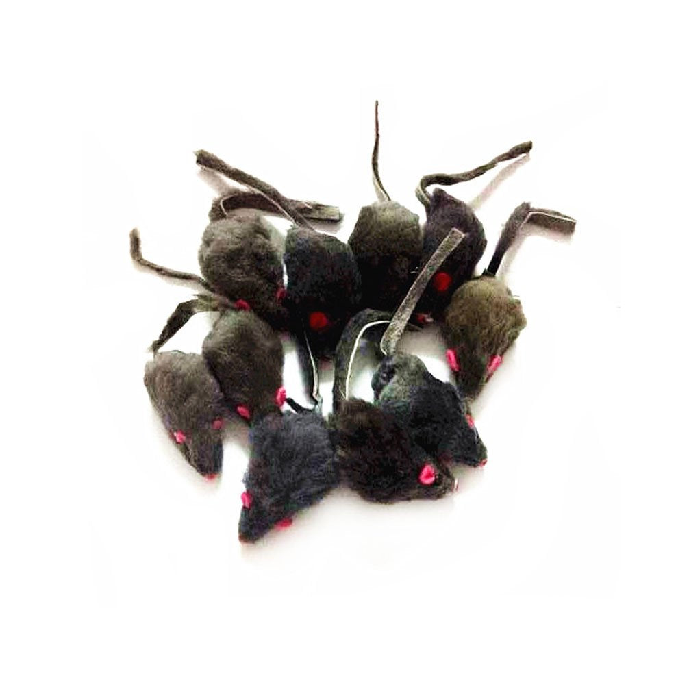 emours souris peluche gris avec sons pour encourager la poursuite
