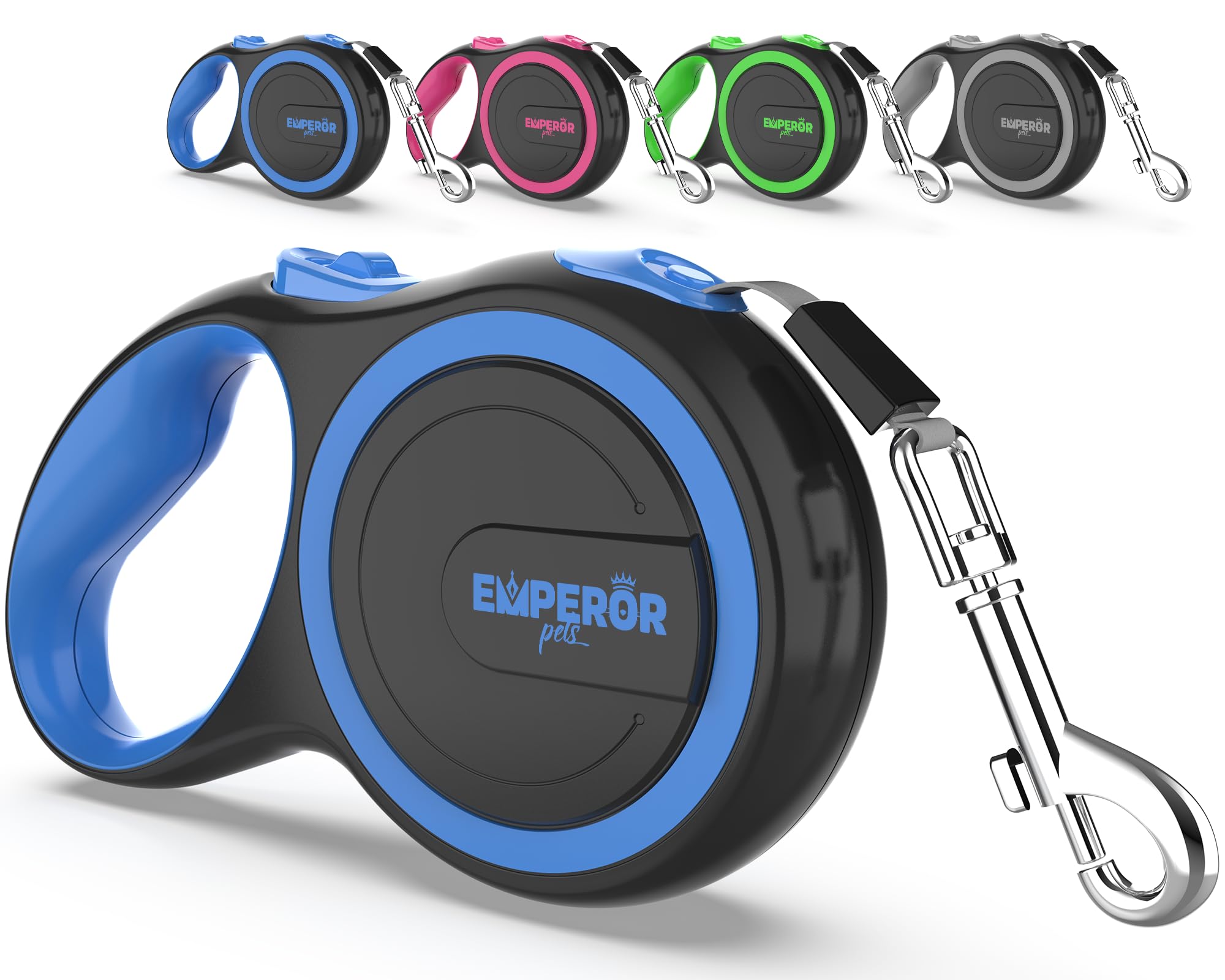 Emperor Pets laisse rétractable 16 pieds, idéale pour grands chiens.