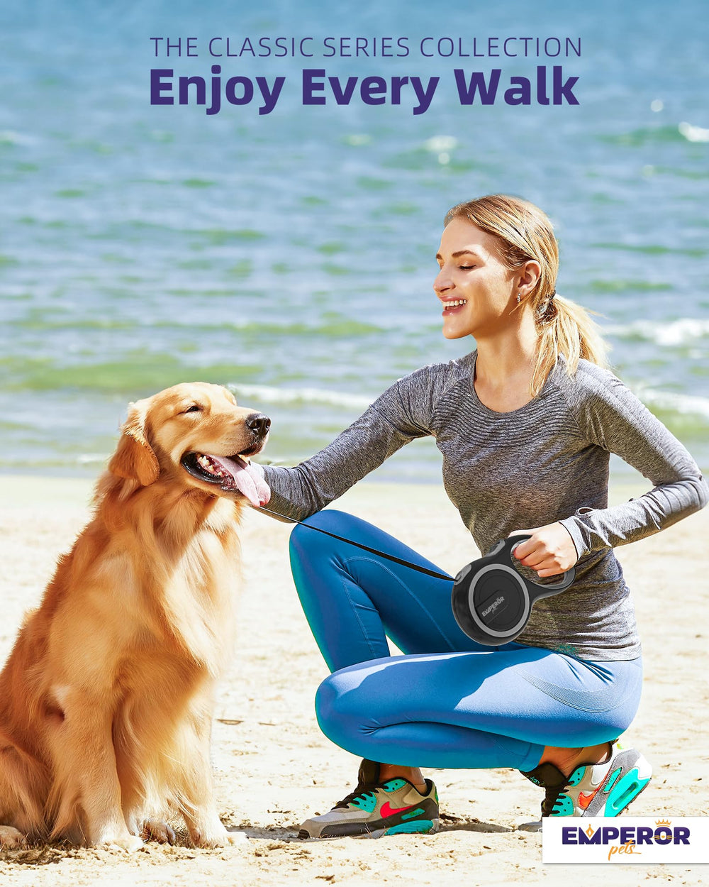 Emperor Pets Design robuste pour chiens moyens a grands jusqu'a 110 livres.