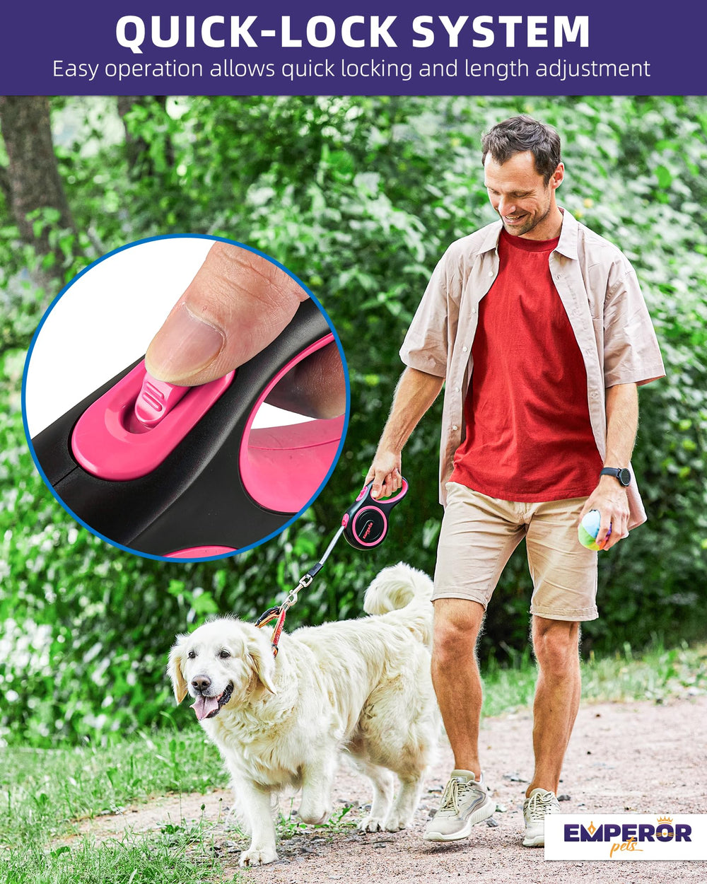 Utilisation extérieure Emperor Pets pour promenades et jogging avec une laisse fiable.