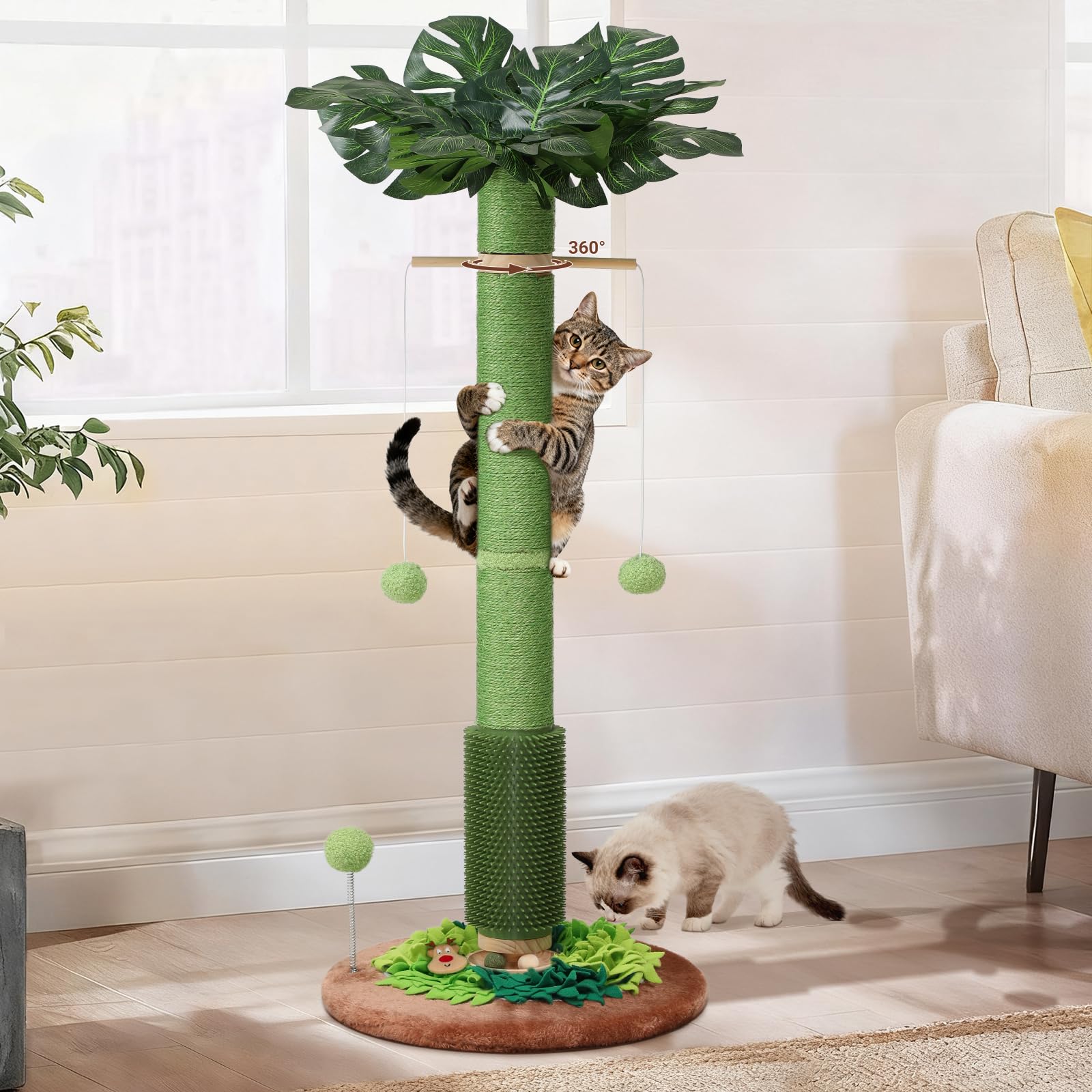 EMUST arbre griffage palmier 40 pouces pour chats, protège vos meubles.