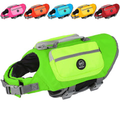 EMUST gilet-sauvetage-chien-poches-pratiques pour transporter sacs et jouets lors des sorties.