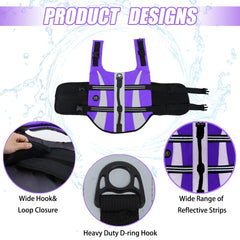 EMUST gilet sauvetage chien reglages-boucles, ajustement rapide et sûr.