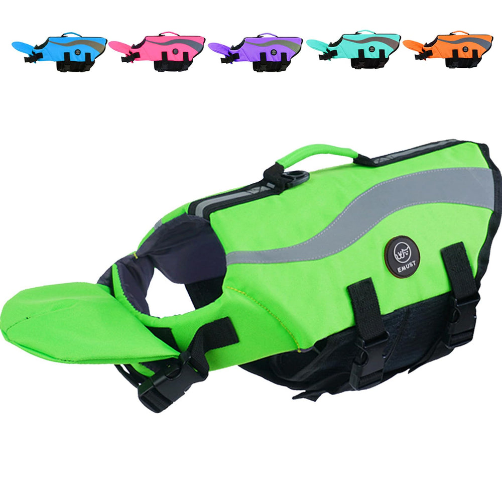 EMUST gilet sauvetage chien vert XS, haute flottabilité pour petites races.