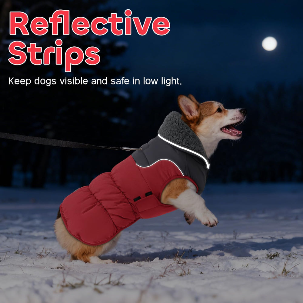 EMUST manteau chien moyen rouge imperméable et coupe-vent pour rester au sec.
