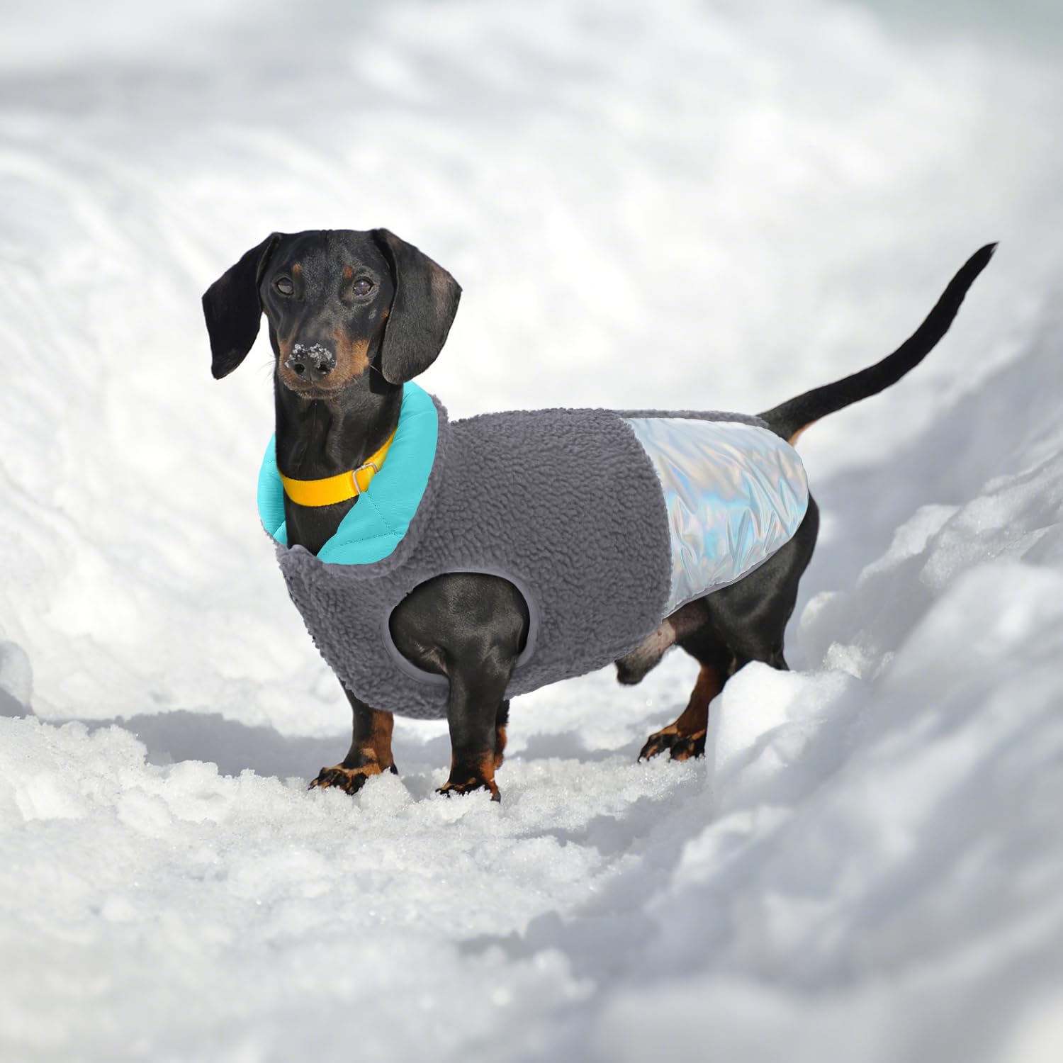 EMUST gilet puffer gris en sherpa, parfait pour les sorties hivernales.