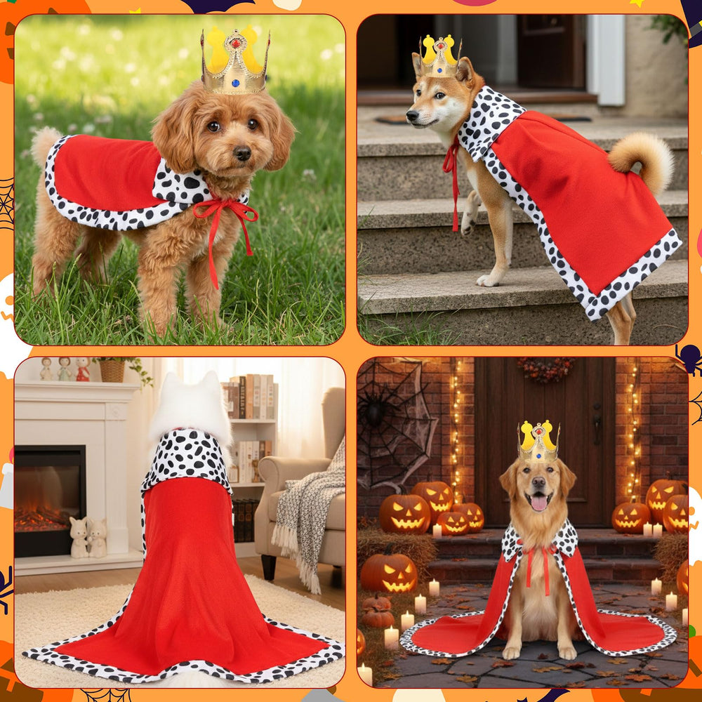 EMUTOL chien portant cape rouge lors d'une fête