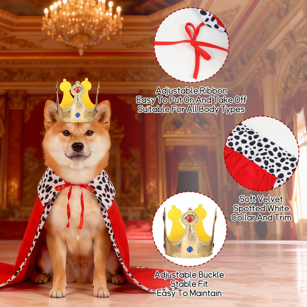 EMUTOL ensemble costume chien roi, prêt pour les photos