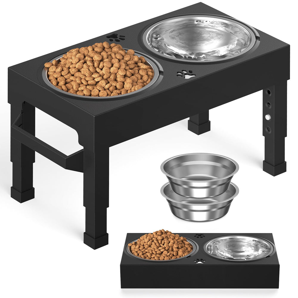 Enayplon: support-gamelles-sureleve-grand-chien, améliore l’ergonomie du repas.