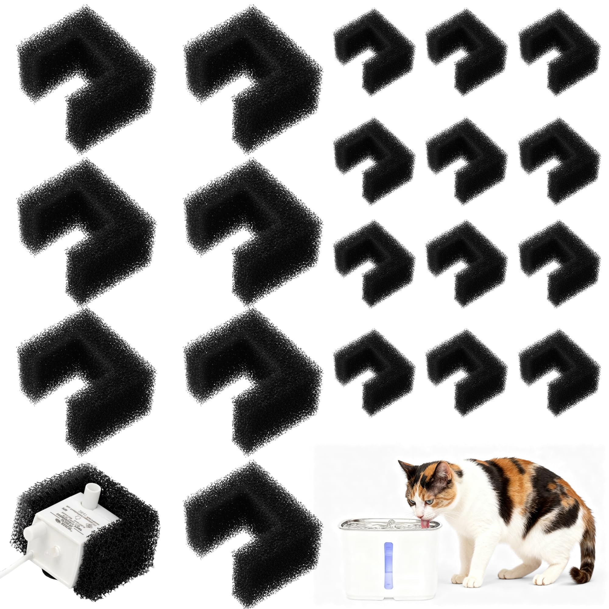 Enhon filtre-mousse pour fontaine animale, compatible PetSafe Viva 64 onces et 140 onces, filtration fiable.