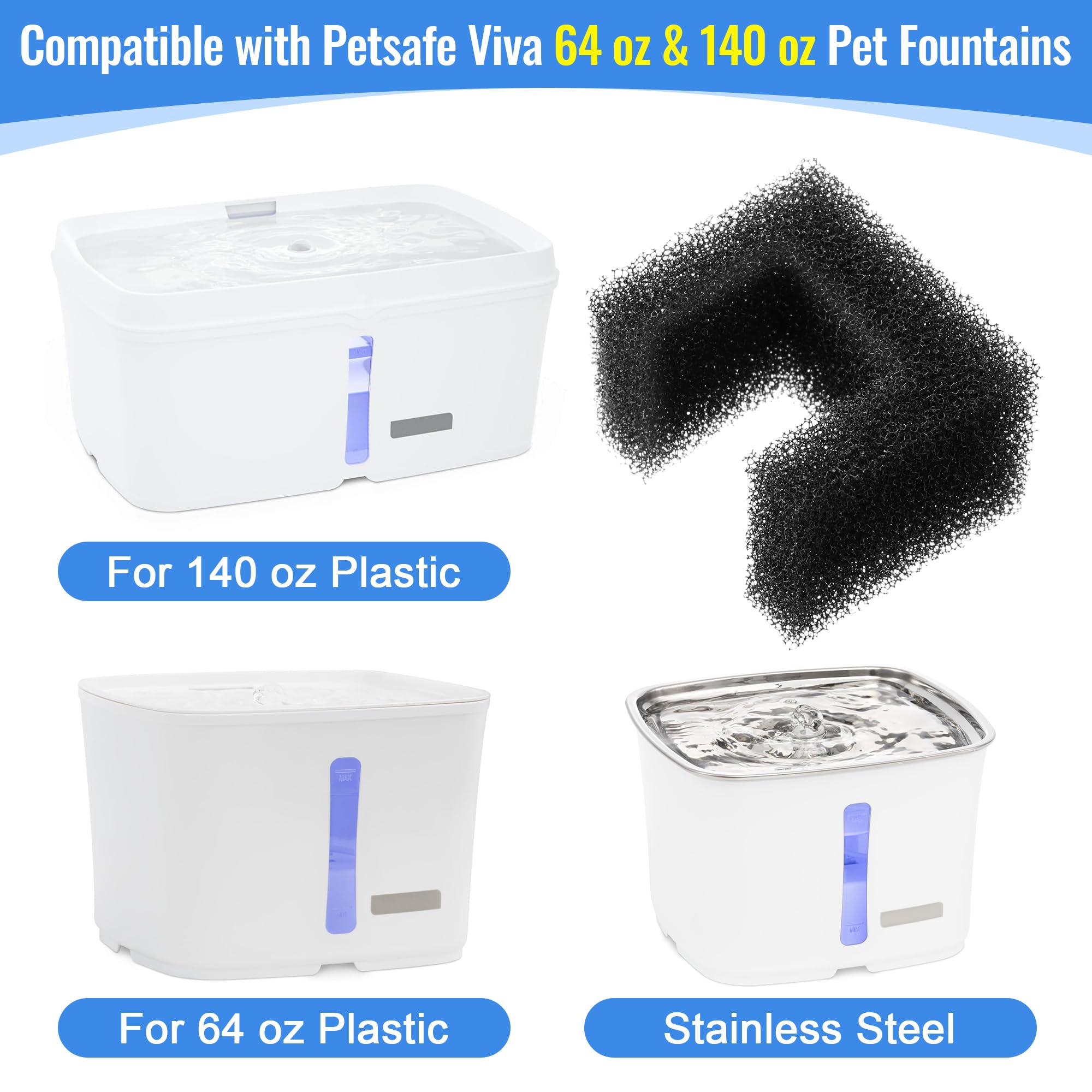 Filtre de mousse Enhon protège la pompe et réduit les débris dans la fontaine.