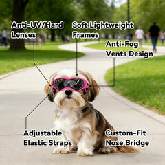 Lunettes Enjoying pour petit chien, ouvertures d'aération anti-buée.
