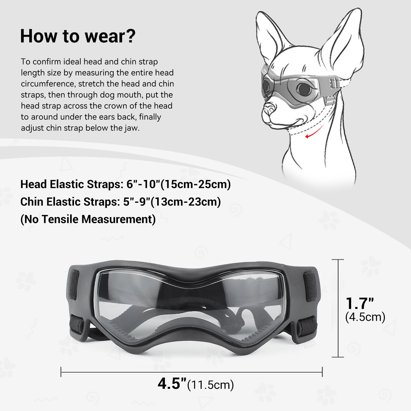 Enjoying lunettes chien petit sangles reglables pour un ajustement sûr