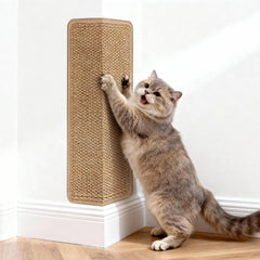 ENONCI grattoir-de-coign-chat mural sisal-faux: protège les coins et offre zone de grattage.