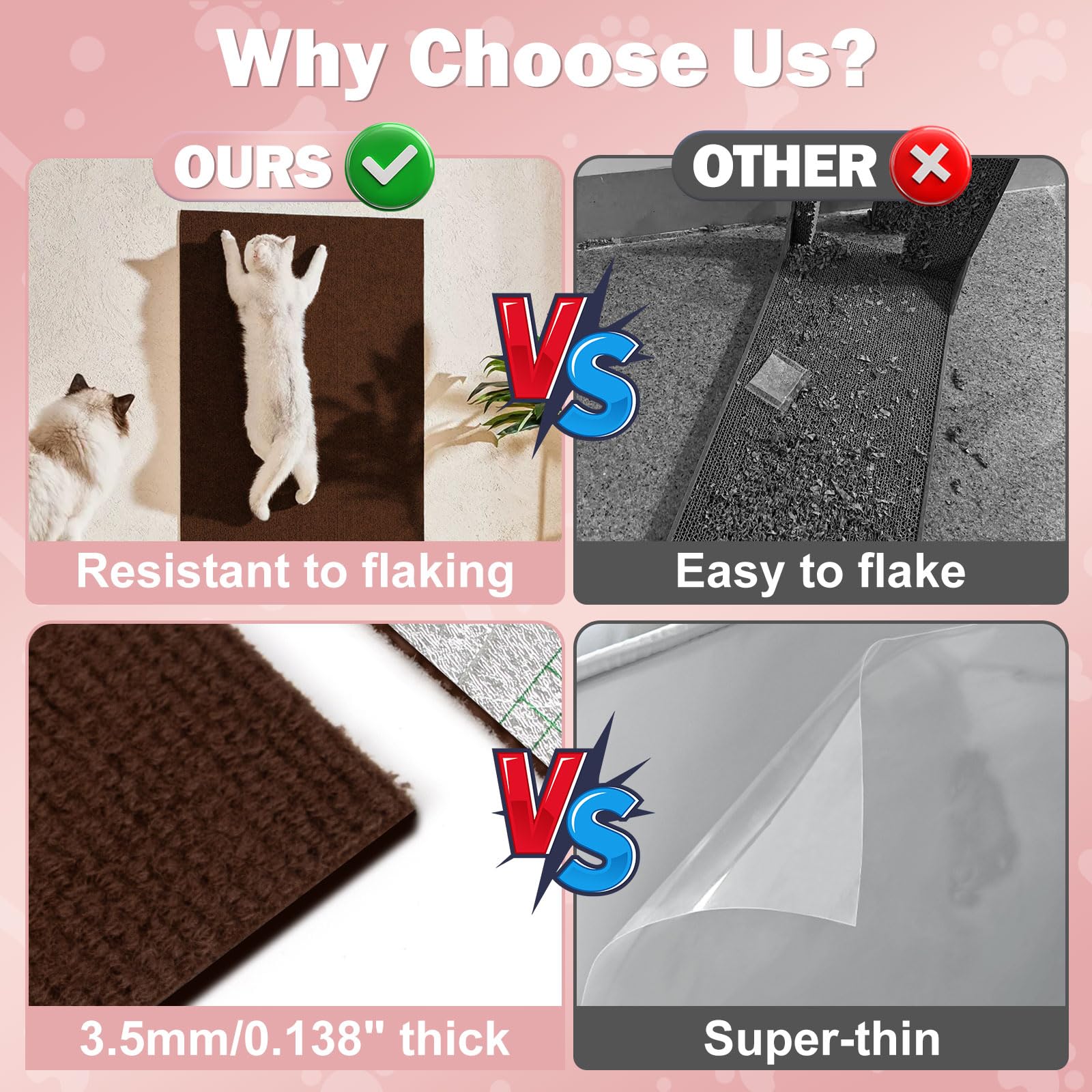 ENONCI tapis-griffes-chat-interieur : surface sûre pour griffer sans endommager mobilier.