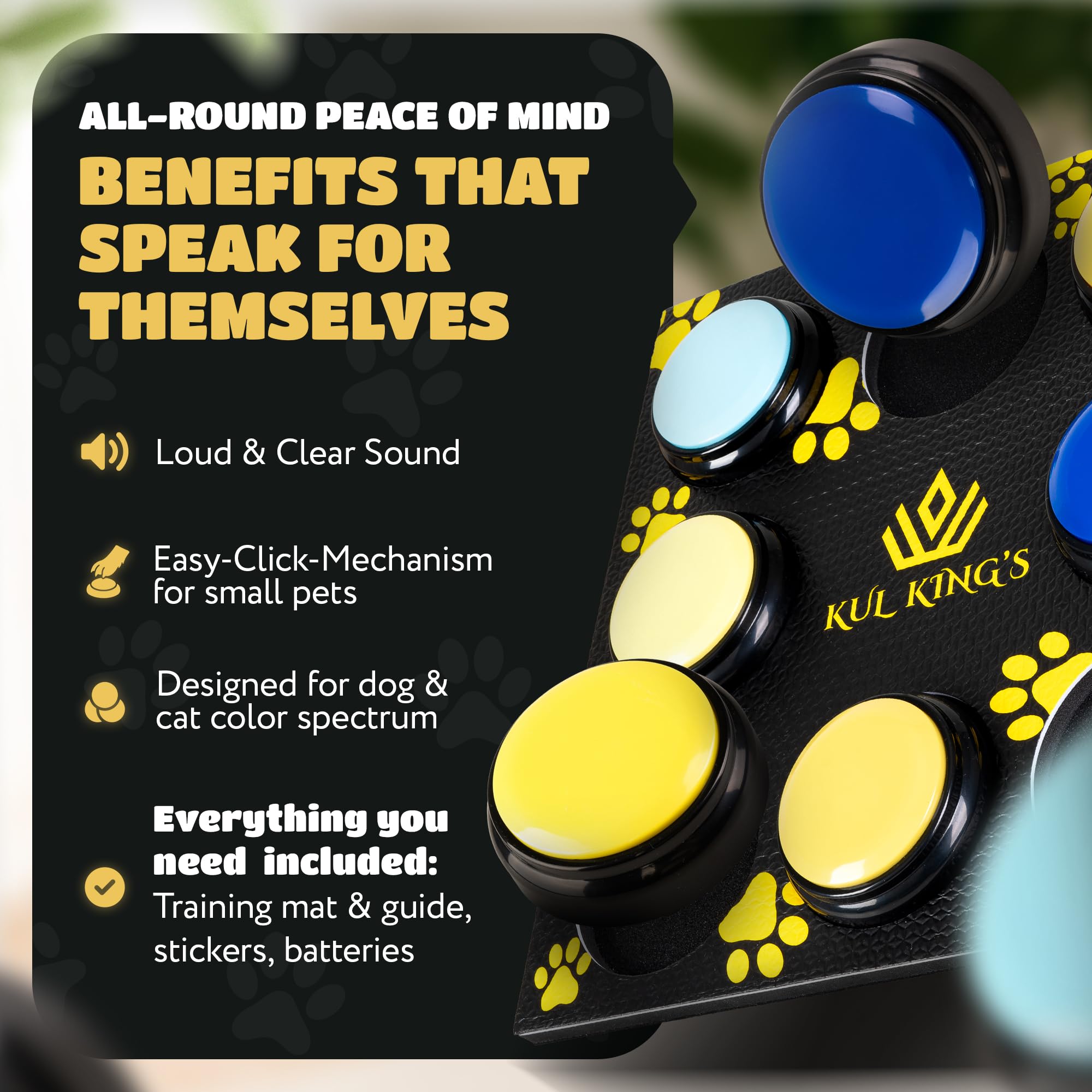 KUL KING'S boutons enregistrables pour des commandes vocales claires et précises.