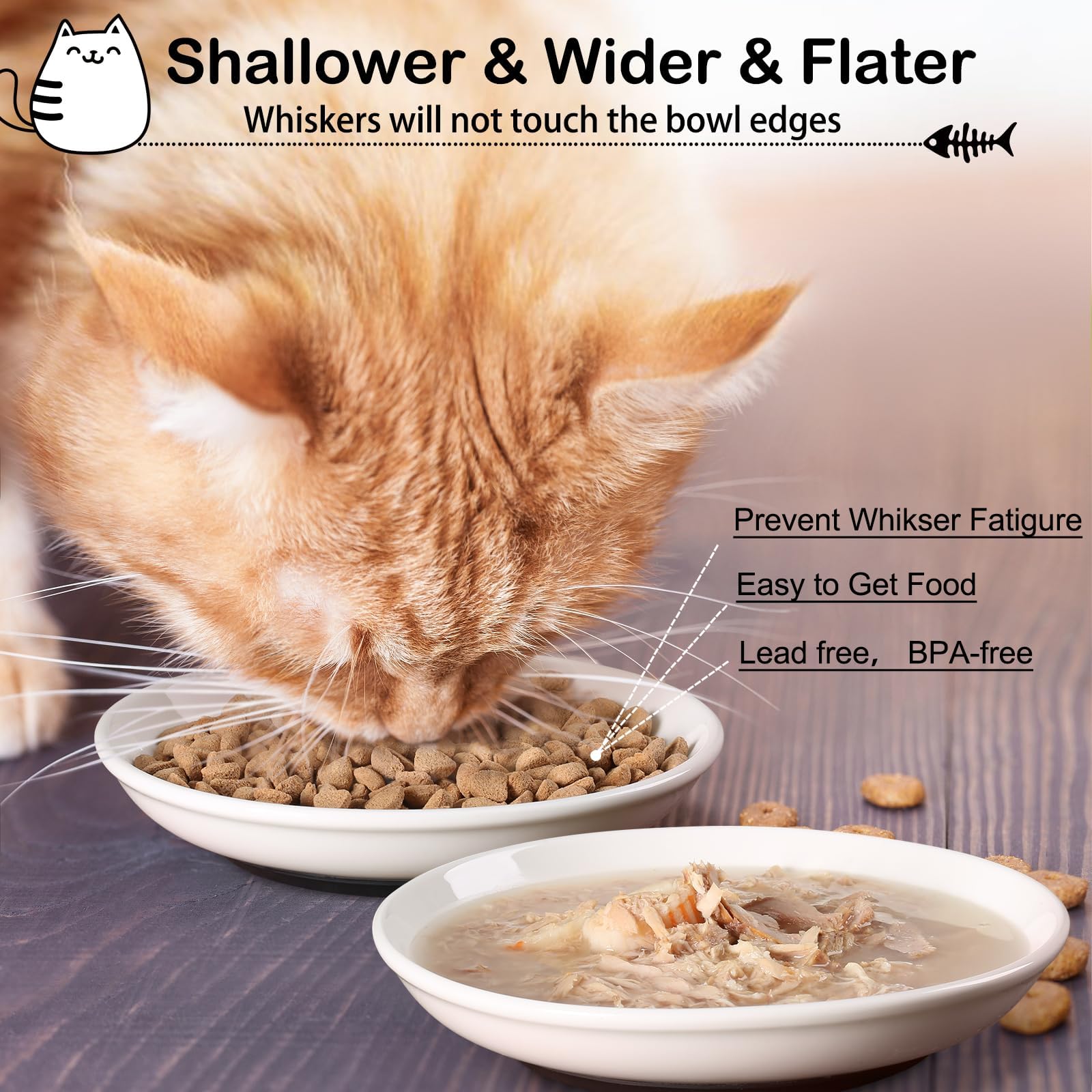 Ensemble de 3 mangeoires WROSWT: idéal pour chats d’intérieur.