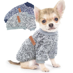 Ensemble de deux pulls pour petit chien gris et navy, confort.