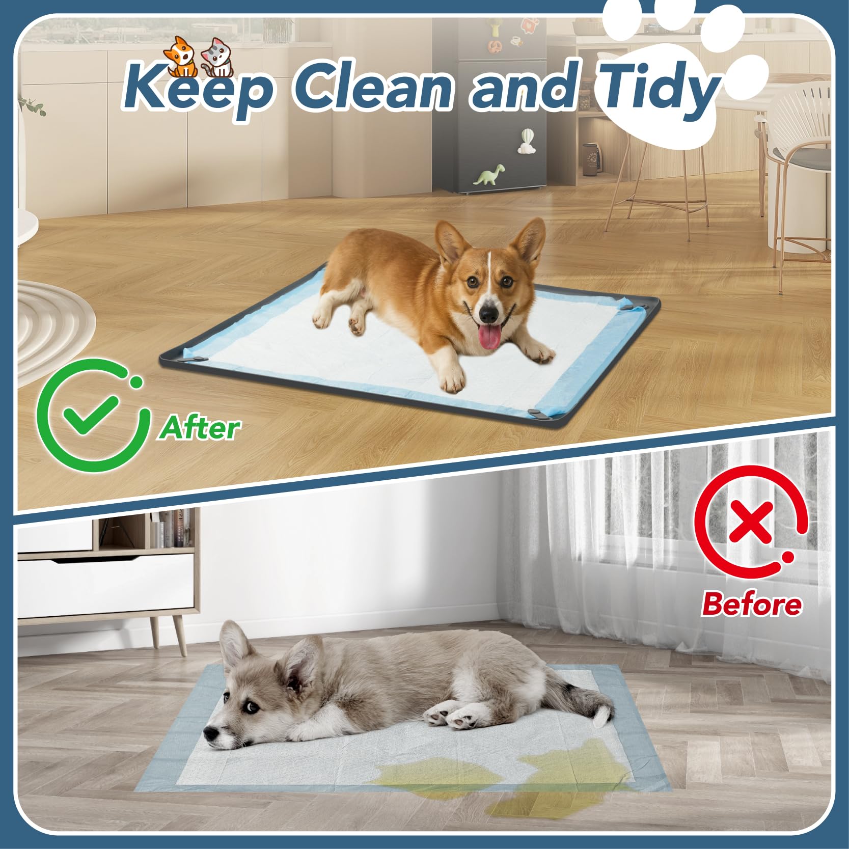 Enskatec silicone premium tapis-pipi durable et antidérapant