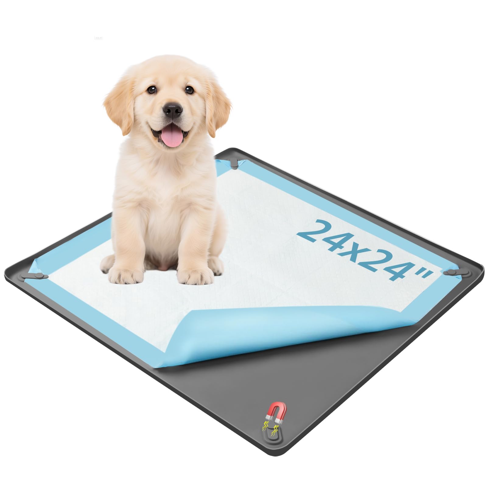 Enskatec support-tapis-pipi chien 24x24 avec clips magnétiques pour fixation sûre