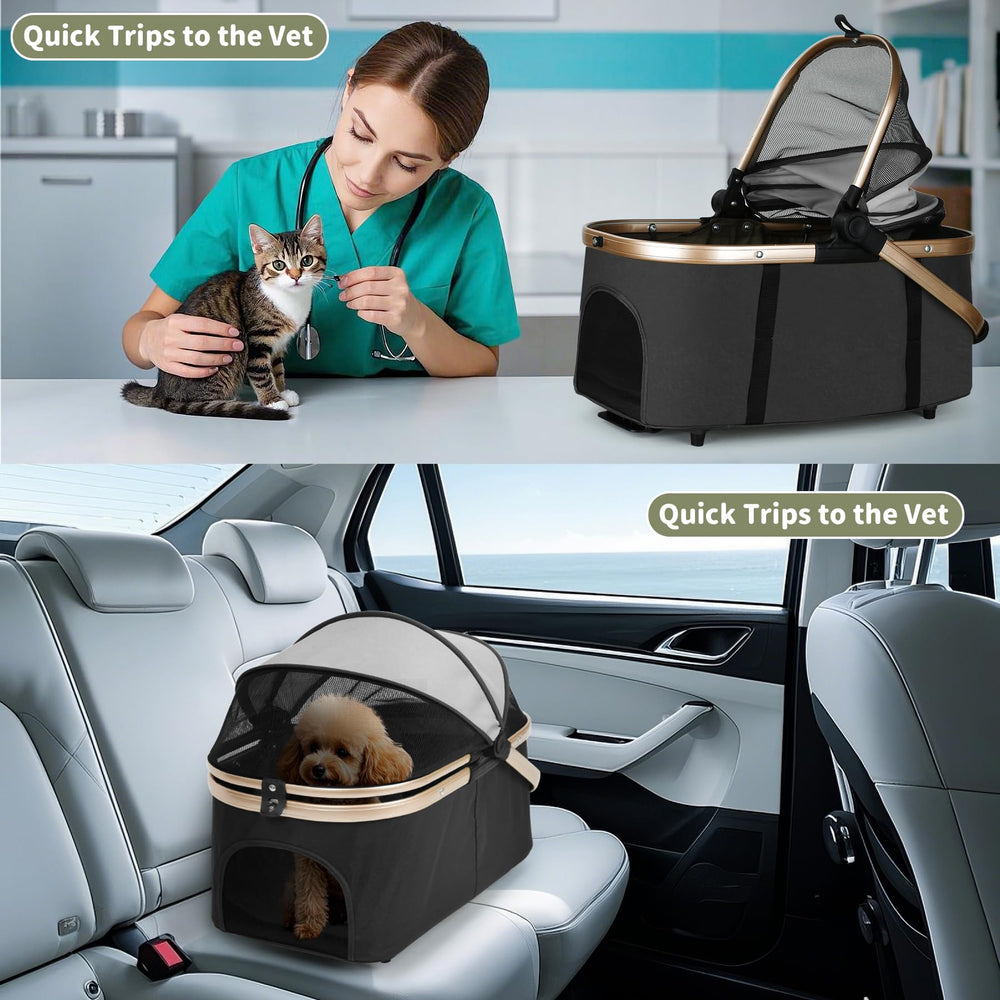 ENVTEK Double Poussette: rangement pratique pour friandises et jouets lors des sorties.