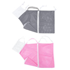 Sac bain chat EOMTUR ensemble gris-rose, confort et sécurité pendant le bain.