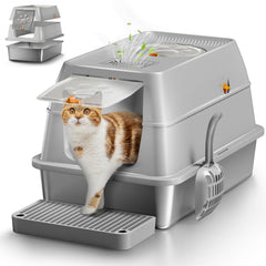 Litière pour chat Eosarcu couverte XL, espace privé et nettoyage simple.