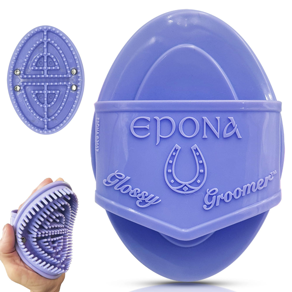 Épona peigne curry flexible brillant lavande pour nettoyage en profondeur.
