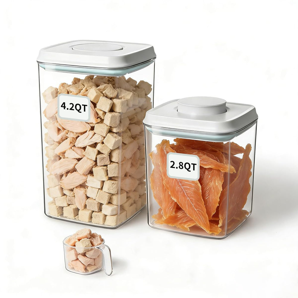 EQI système de rangement pour nourriture animale, vue d'ensemble, gain d'espace.