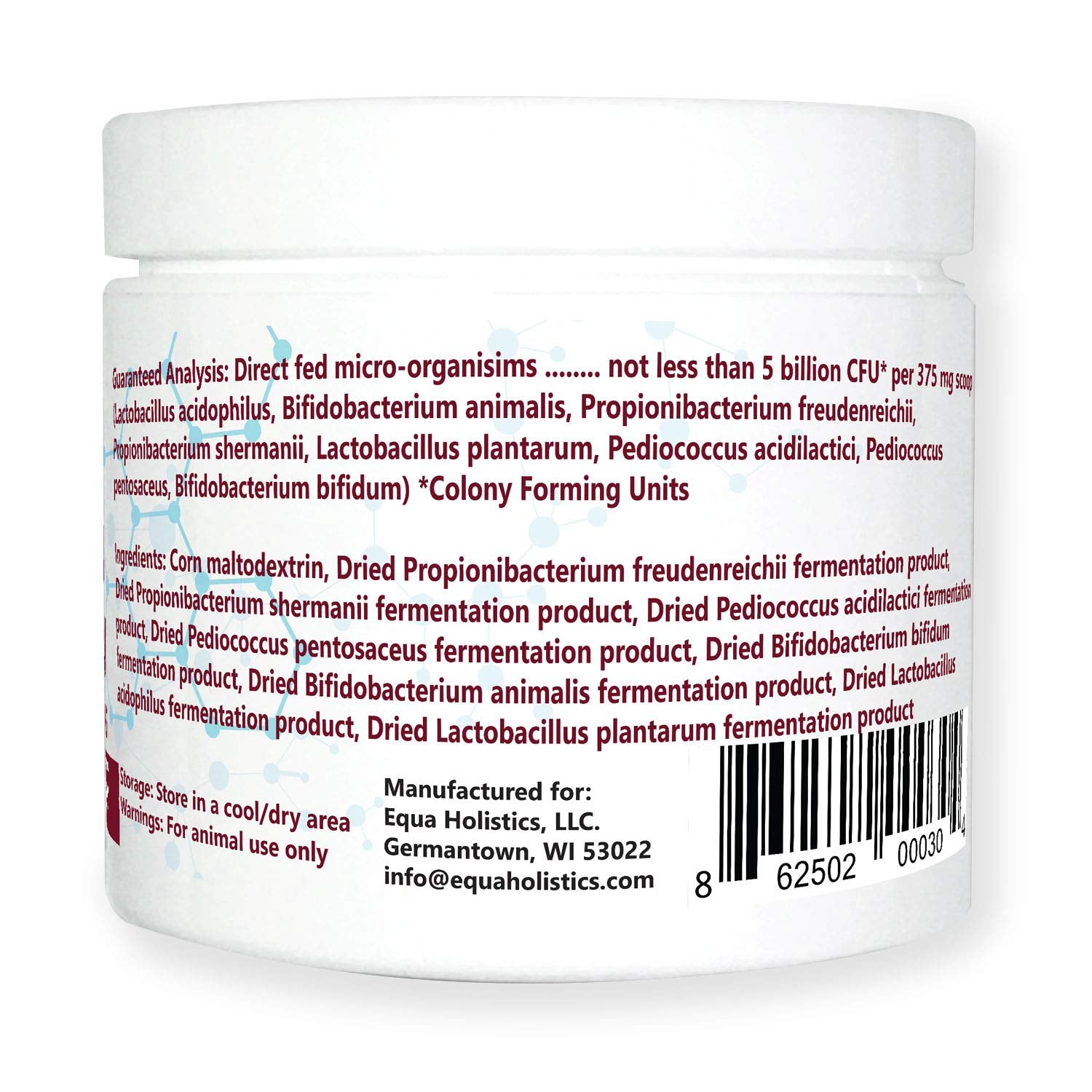 Formule quotidienne simple Equa Holistics HealthyGut offrant une approche naturelle pour le bien-être aviaire.