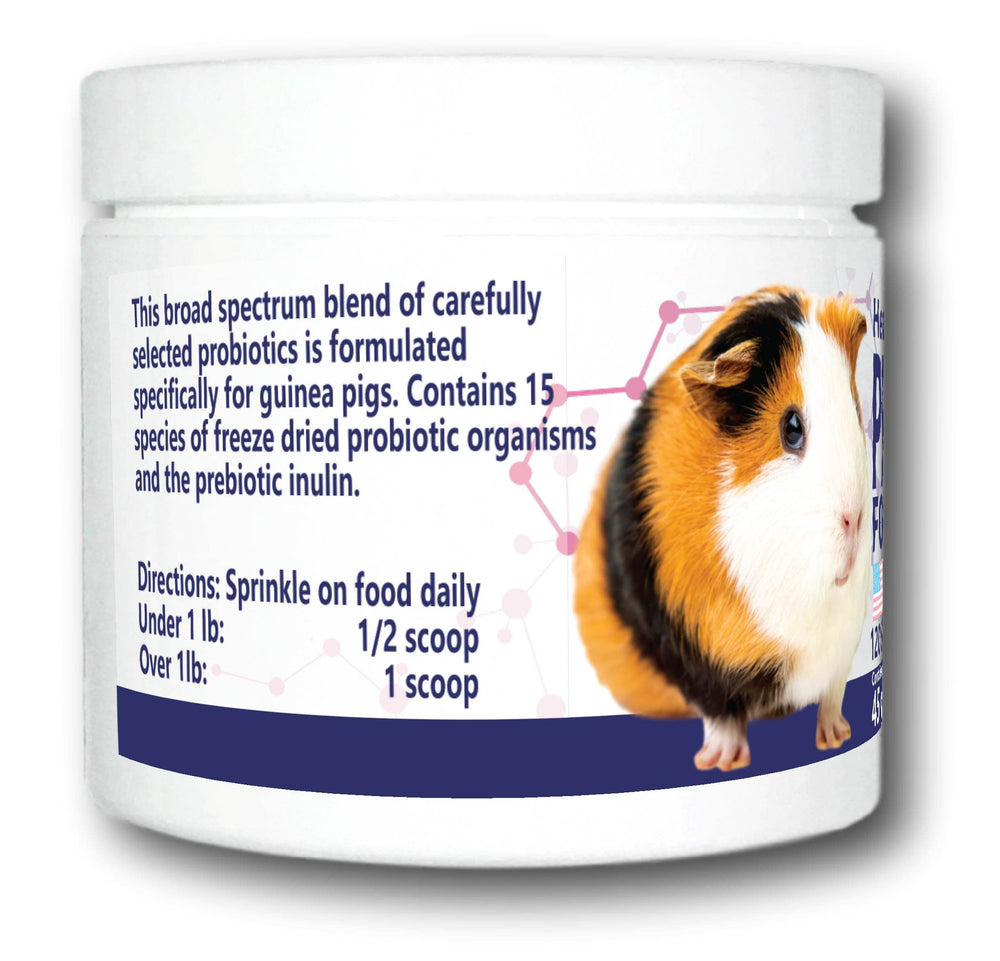 Equa Holistics HealthyGut avec prébiotiques inclus, soutient le microbiome du cochon d'Inde.