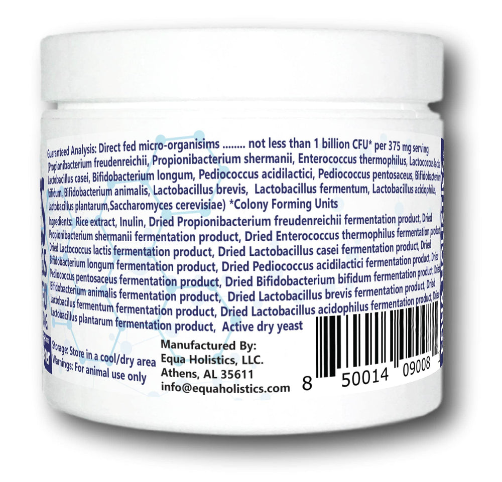Equa Holistics HealthyGut Probiotics, dose pratique via scoop inclus pour tous les âges.