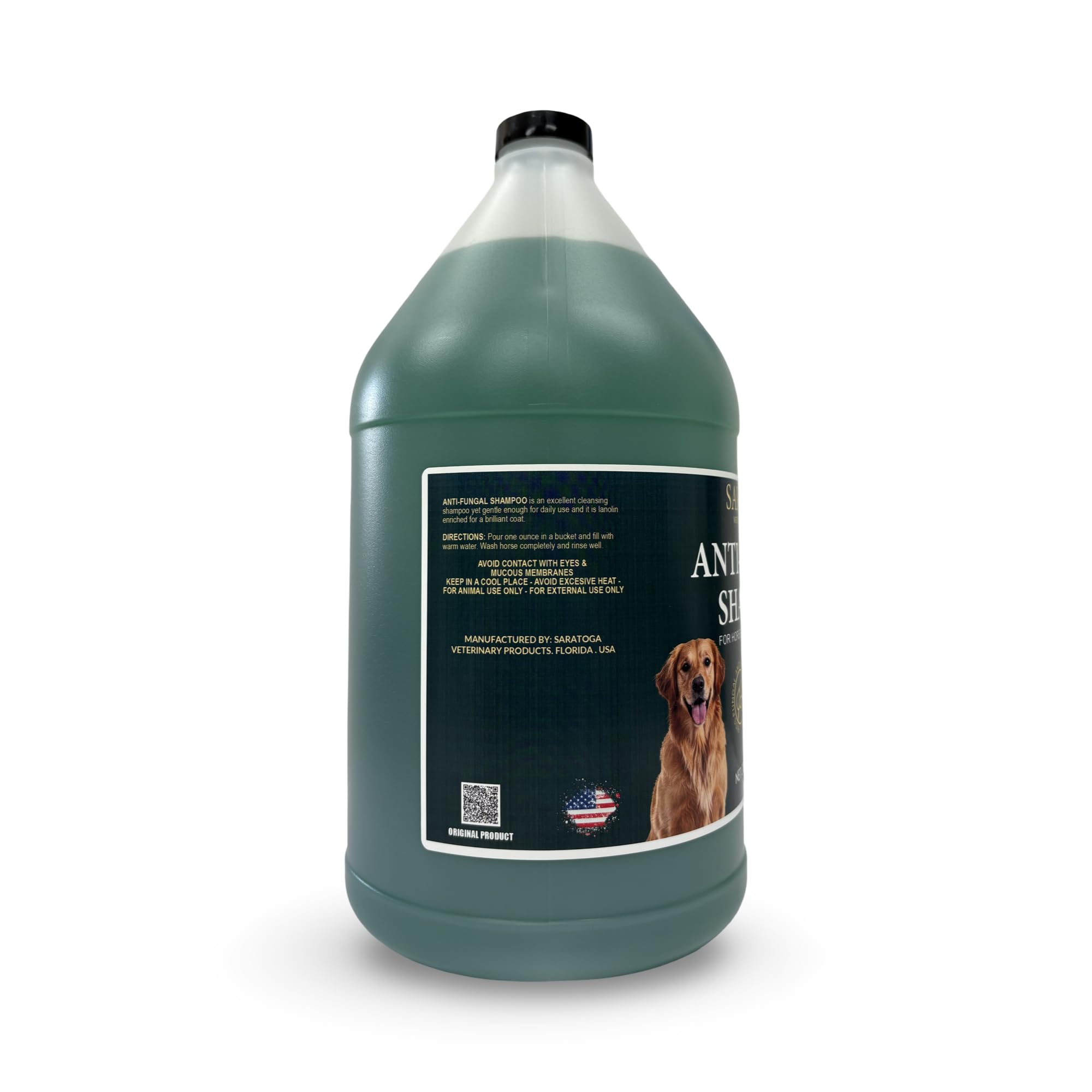 Bain-après-shampoing Saratoga d'EQUI-SPAZ, pelage doux et brillant après lavage.