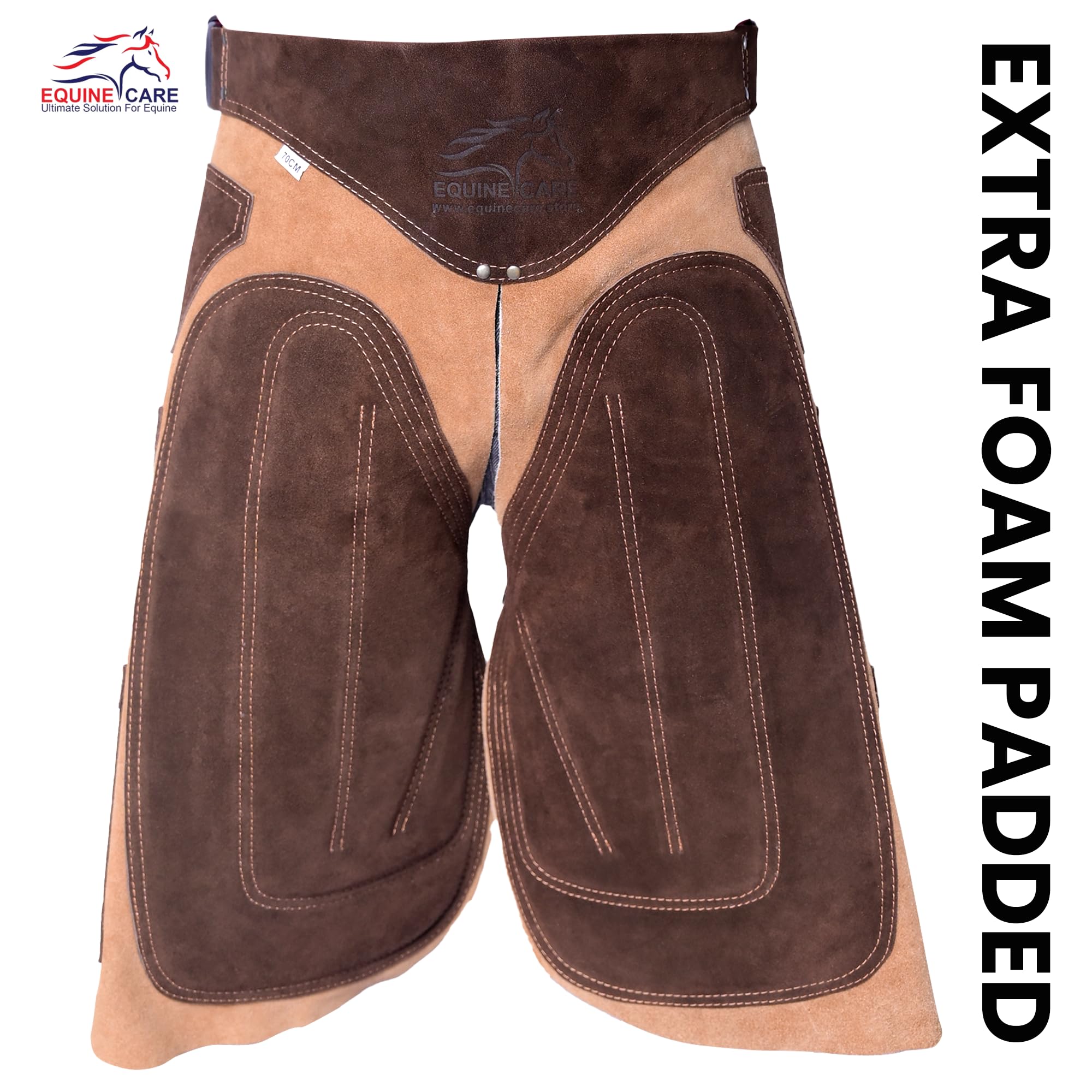 Equine Care apron-chaps taille reglable 28 a 52 pouces, ajustement universel.