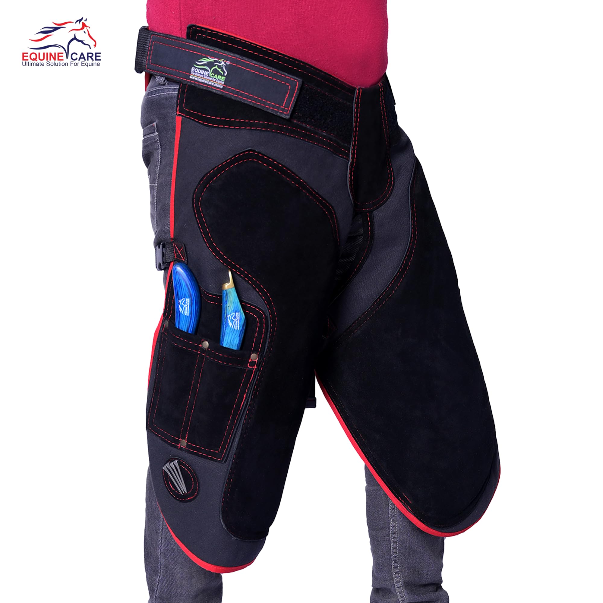 Tablier Equine Care avec ceinture réglable et boucles rapides pour ajustement sûr