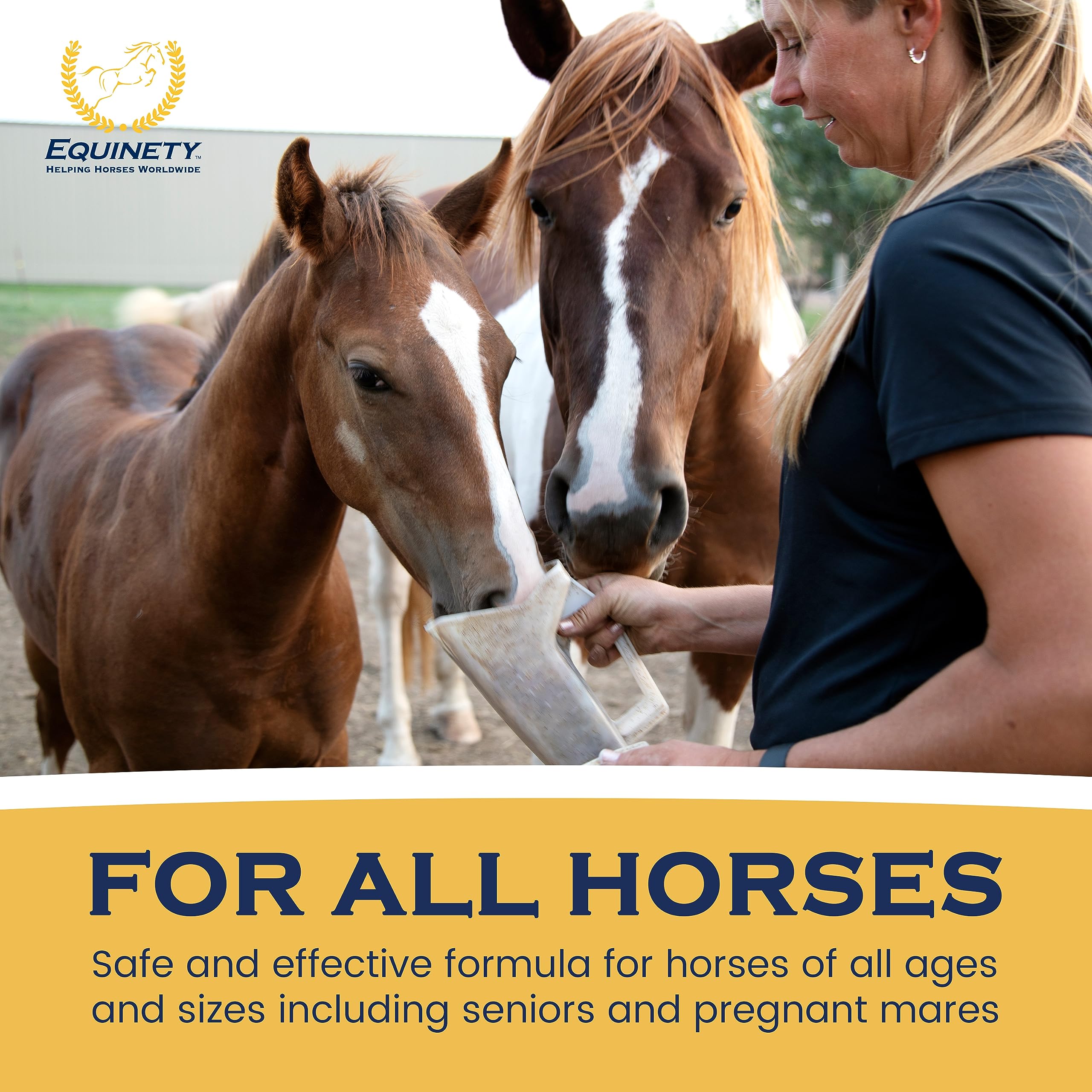 Equinety Horse XL formule naturelle sans soja ni sucre pour chevaux sensibles.