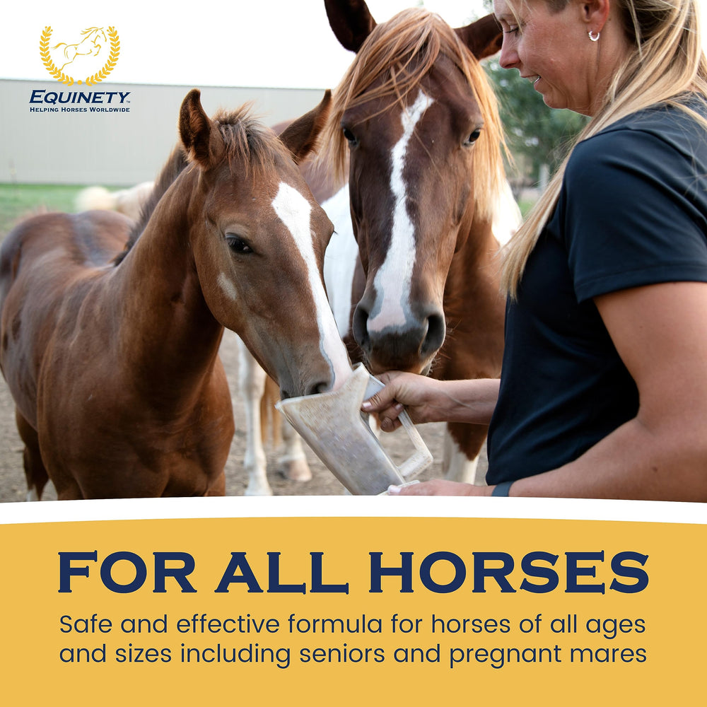 Equinety Horse XL formule naturelle sans soja ni sucre pour chevaux sensibles.