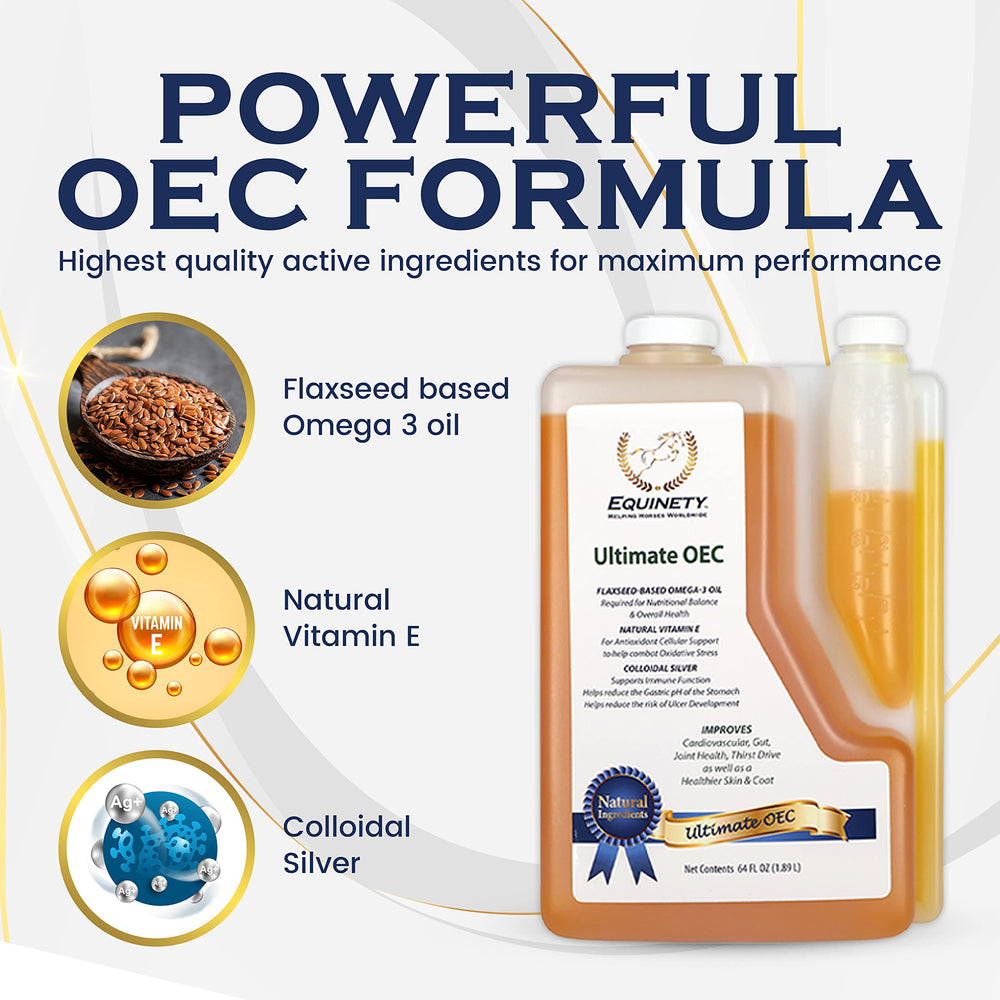 Equinety Ultimate OEC étiquette, composition naturelle sans additifs pour une alimentation consciente.