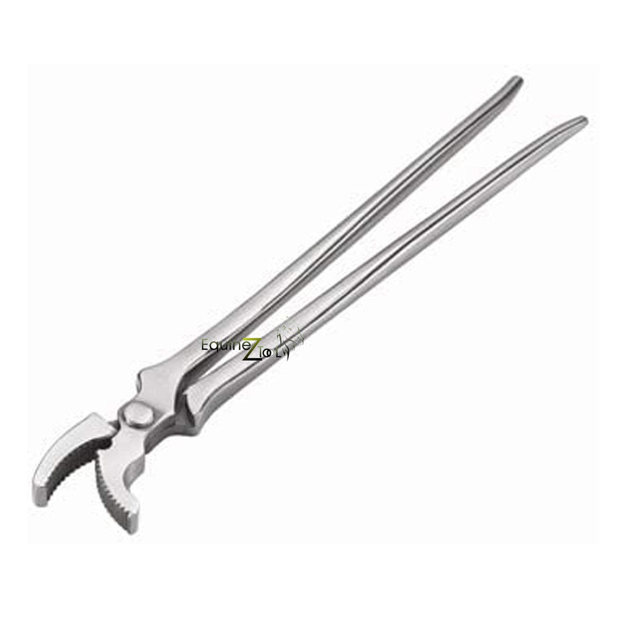 Pince à clincher Equinez Tools avec mâchoire incurvée pour un clinch précis lors du ferrage des sabots.