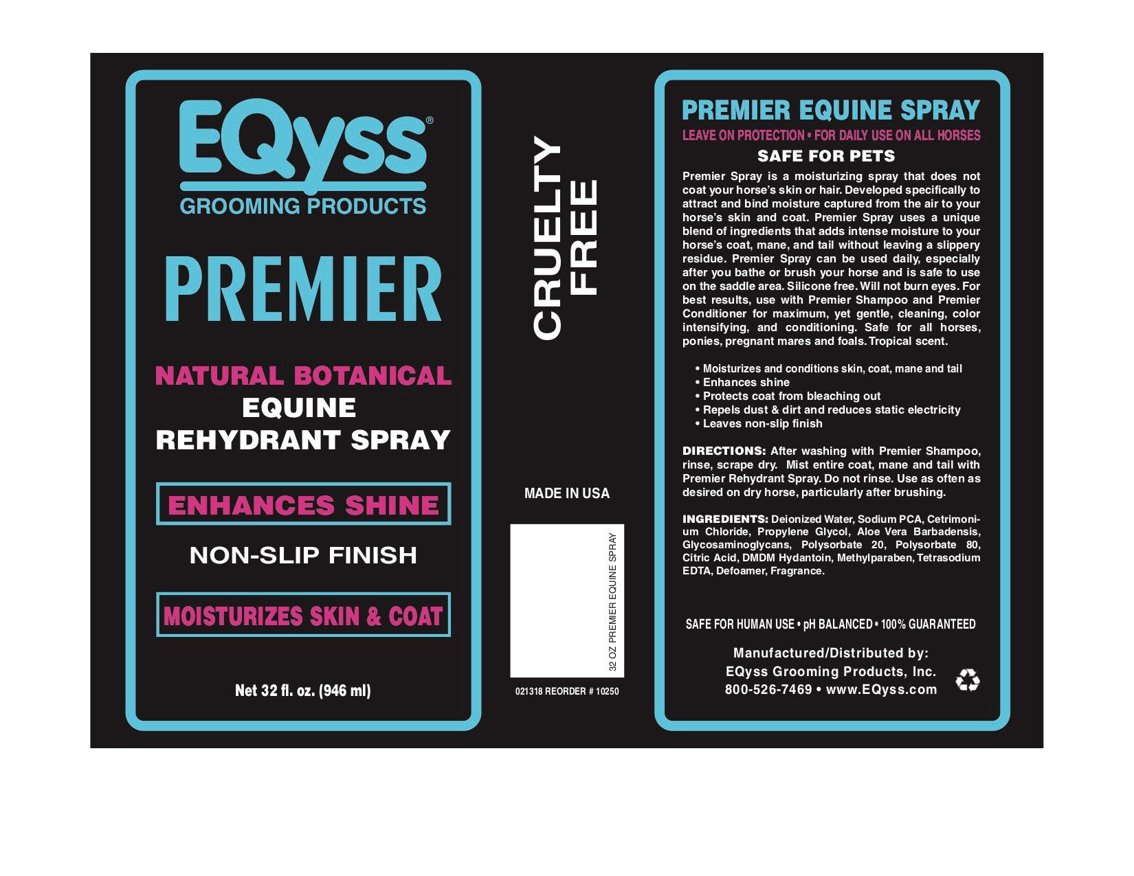 Eqyss Premier Equine Spray: parfum tropical léger pour usage quotidien