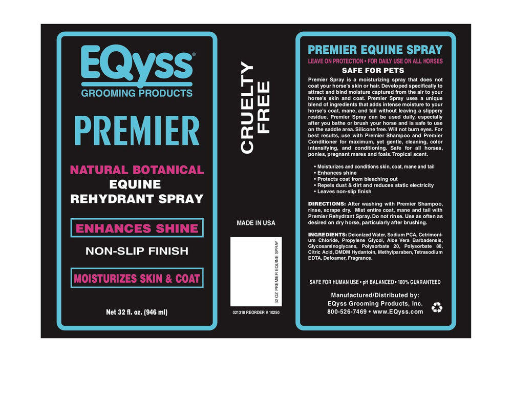 Eqyss Premier Equine Spray: parfum tropical léger pour usage quotidien