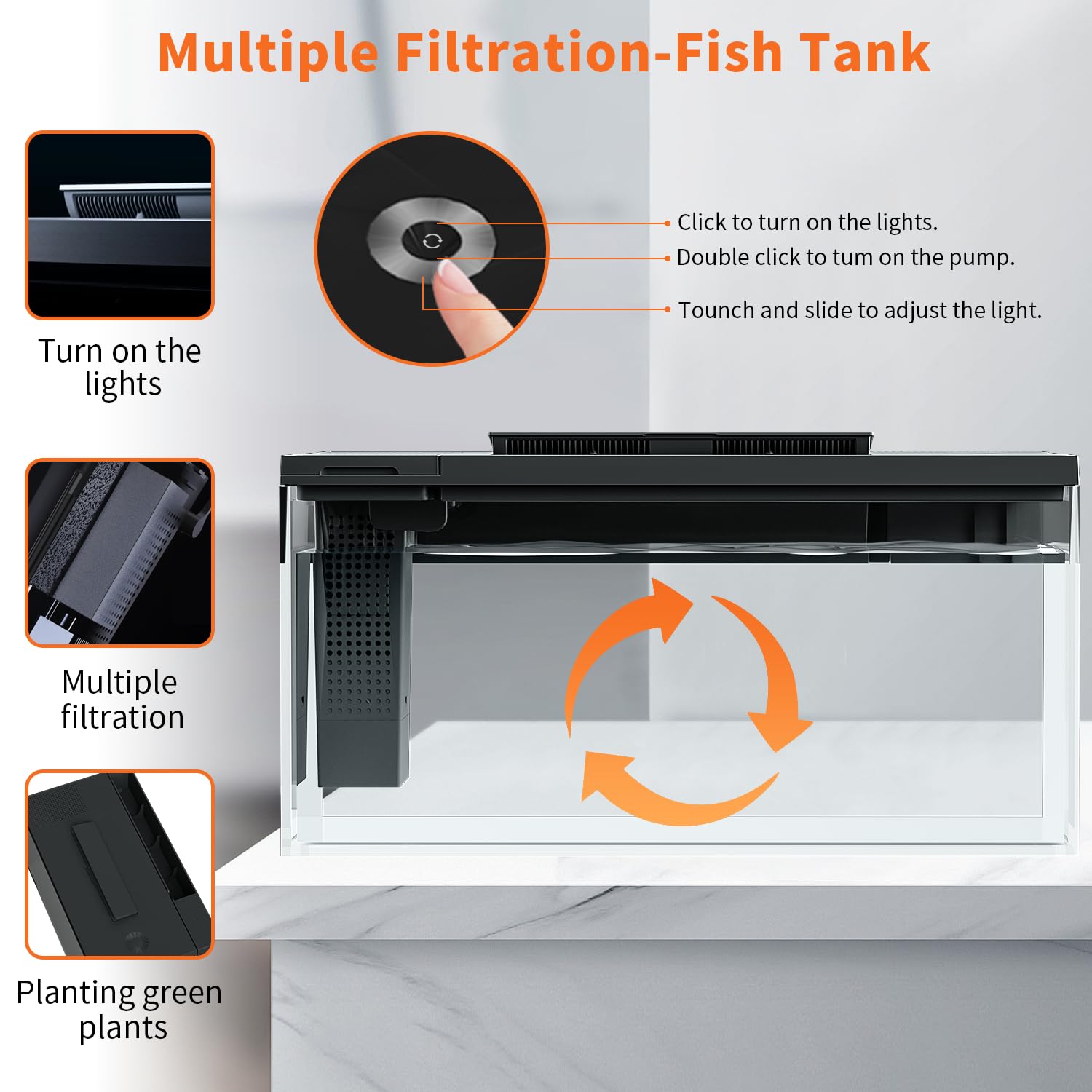 ERAARK aquarium betta lumière réglable en couleur pour ambiance.