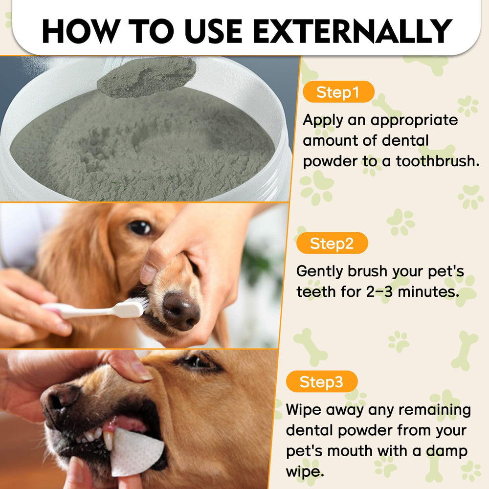 Stockage pratique de Erigathe Poudre Dentaire, idéal pour la maison multi-animaux.