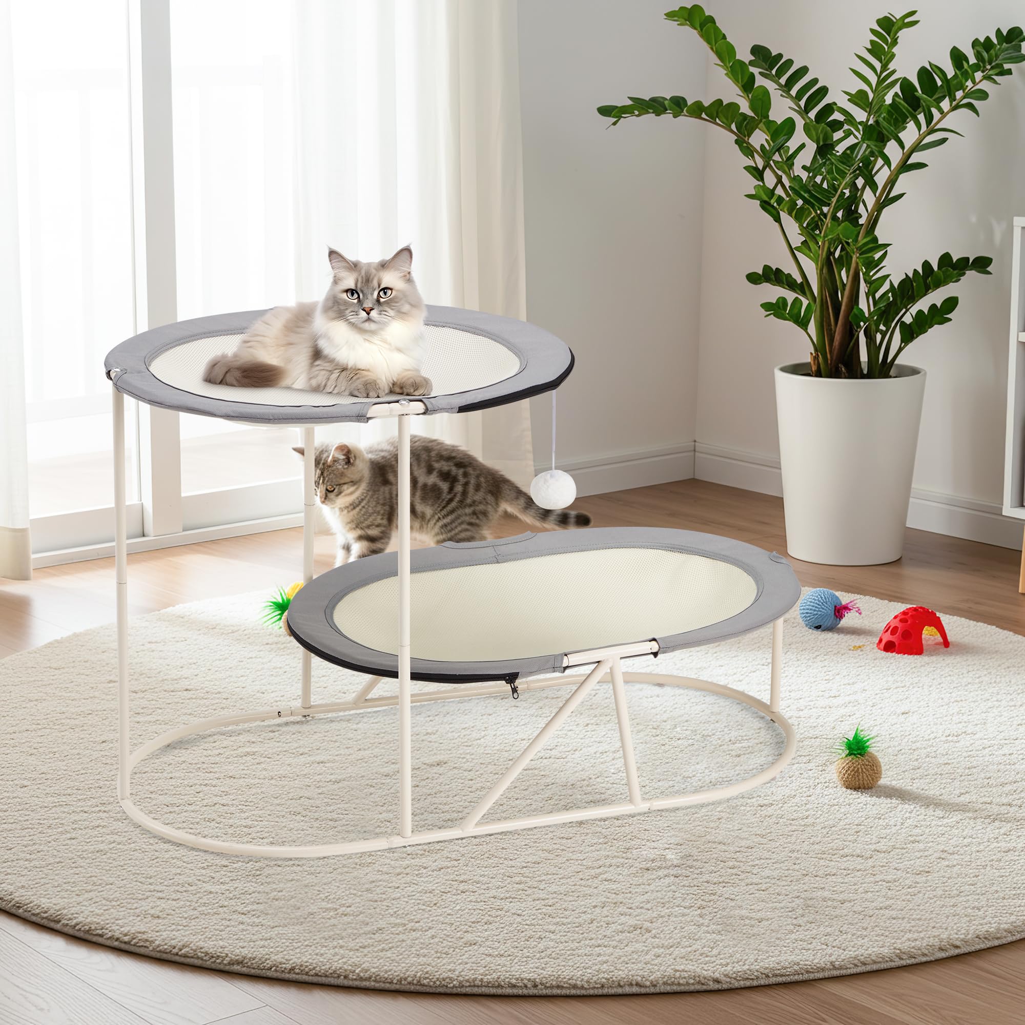 Erinnyees hamac chat étage inférieur offre un coin spacieux pour chats.