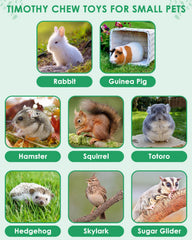 ERKOON 53 – jouet-grignage lapin herbe-de-timothee, encourage jeu et broyage naturel.