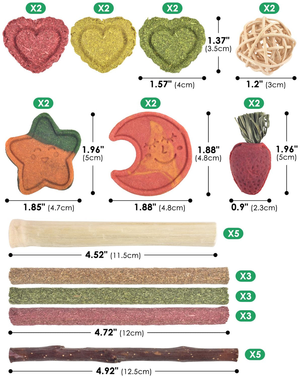 ERKOON friandises Timothy herbe: friandises naturelles à base de foin Timothy