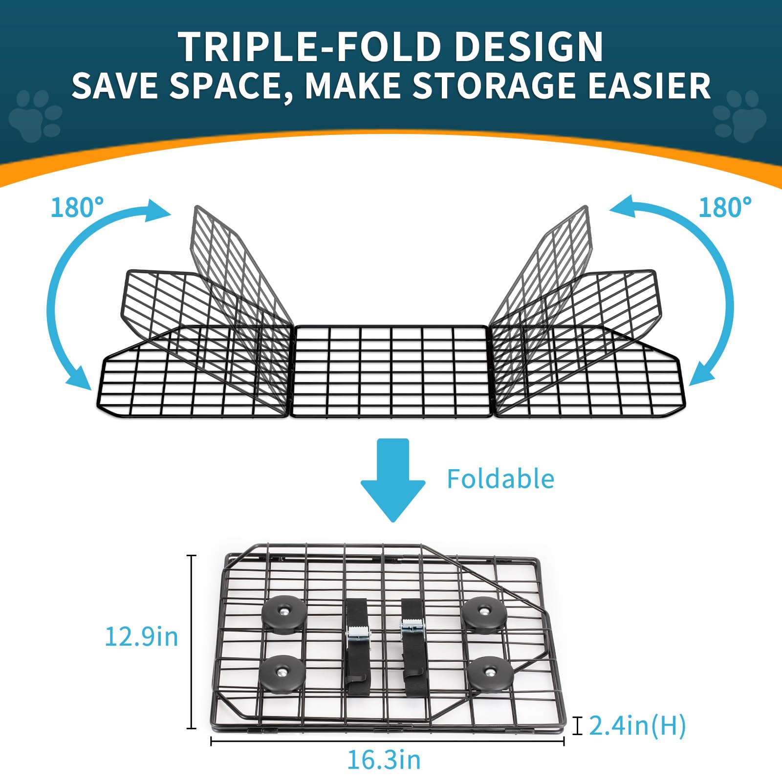 Barrière ERYTLLY pliage compact et rangement facile
