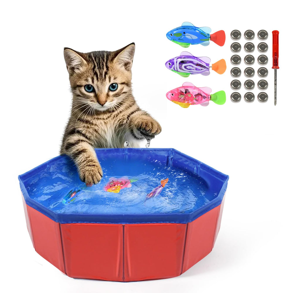 Esoes Cat Pool: poissons LED en action, stimulent la chasse féline pour chat intérieur.