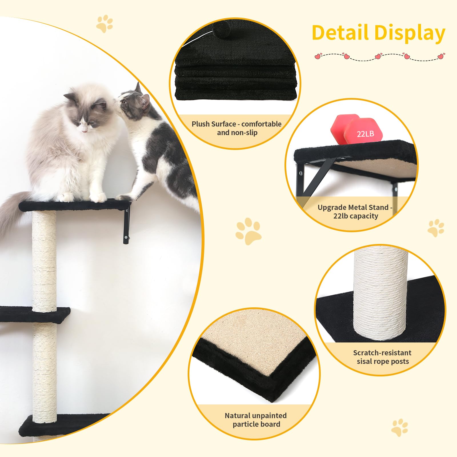 ESOTTE arbre-chat-mural : parcours vertical stimulant pour votre chat.