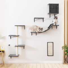 ESOTTE maison chat mural gris : espace vertical pour repos et exploration